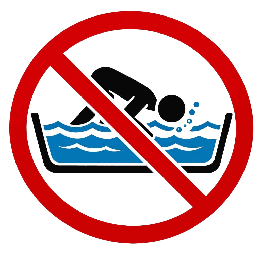 No head underwater icon for ice tubs